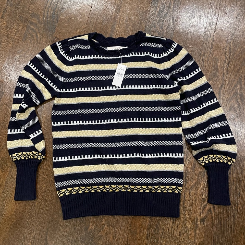 Loft metallic striped sweater